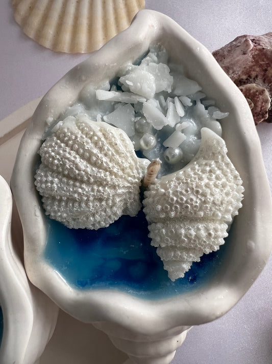 Seashell -Seashell Candle Wedding Favors for Beach Engagement Party | Coastal Theme Bridal Shower Guest Gifts | Bachelorette