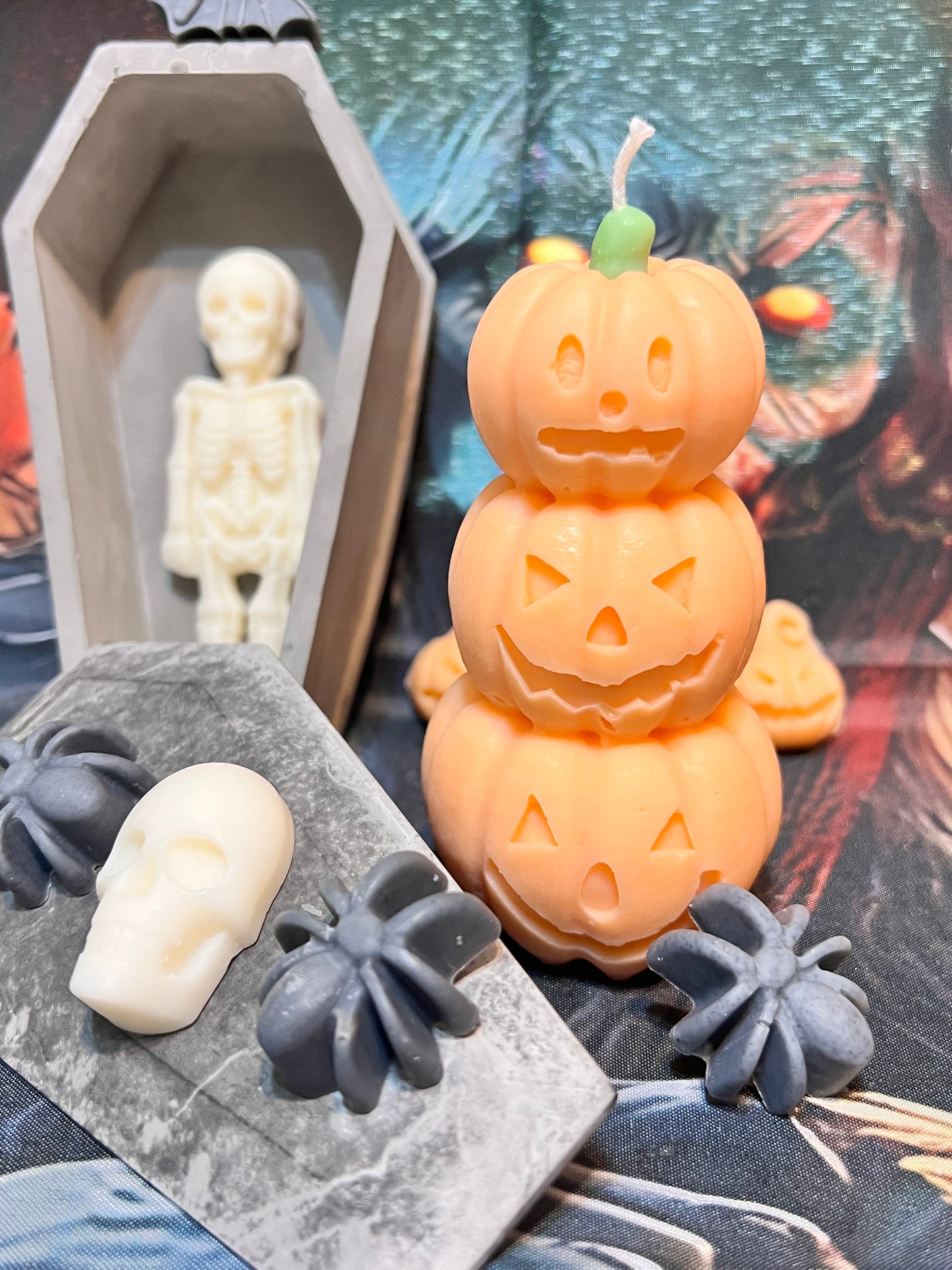 Spooky Pumpkin Tower Candle