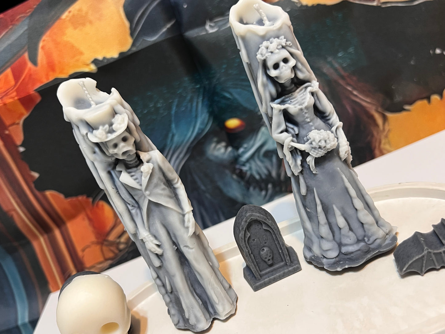 Skeleton Groom & Bride Candle