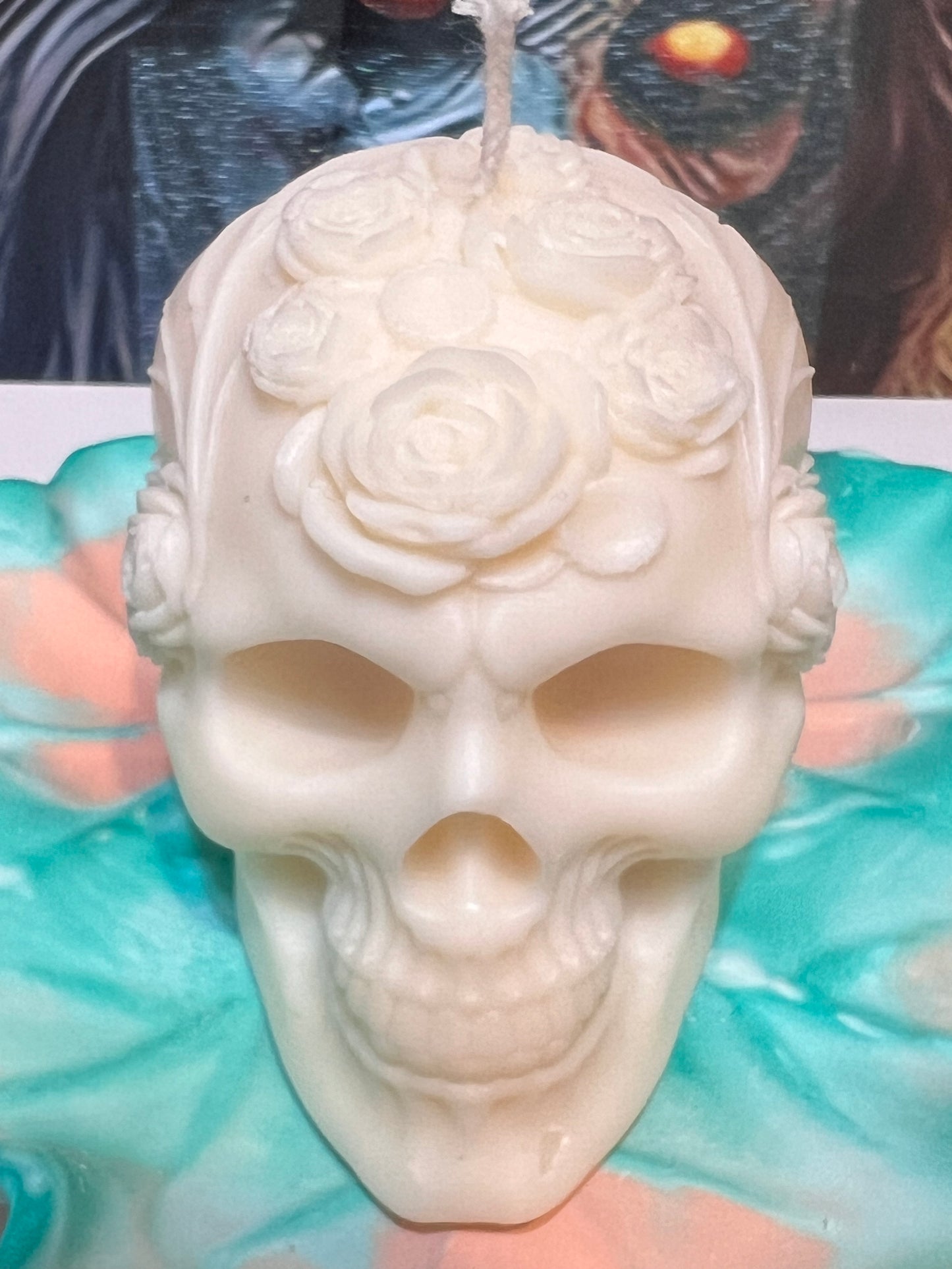 Skull Rose Candle