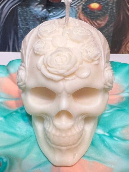 Skull Rose Candle