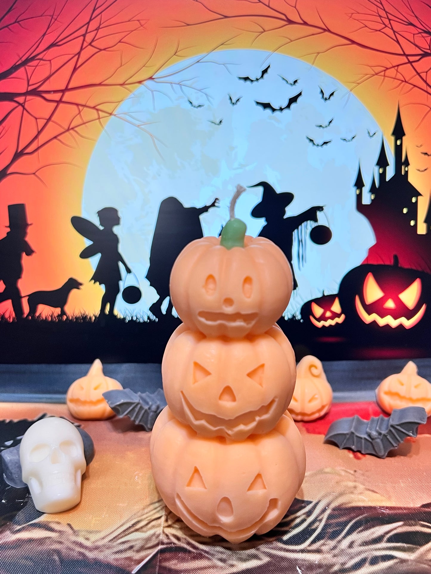 Spooky Pumpkin Tower Candle