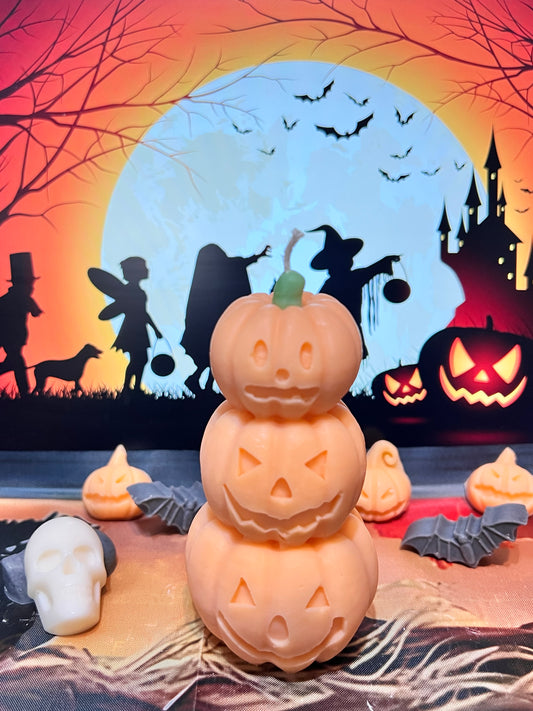 Spooky Pumpkin Tower Candle