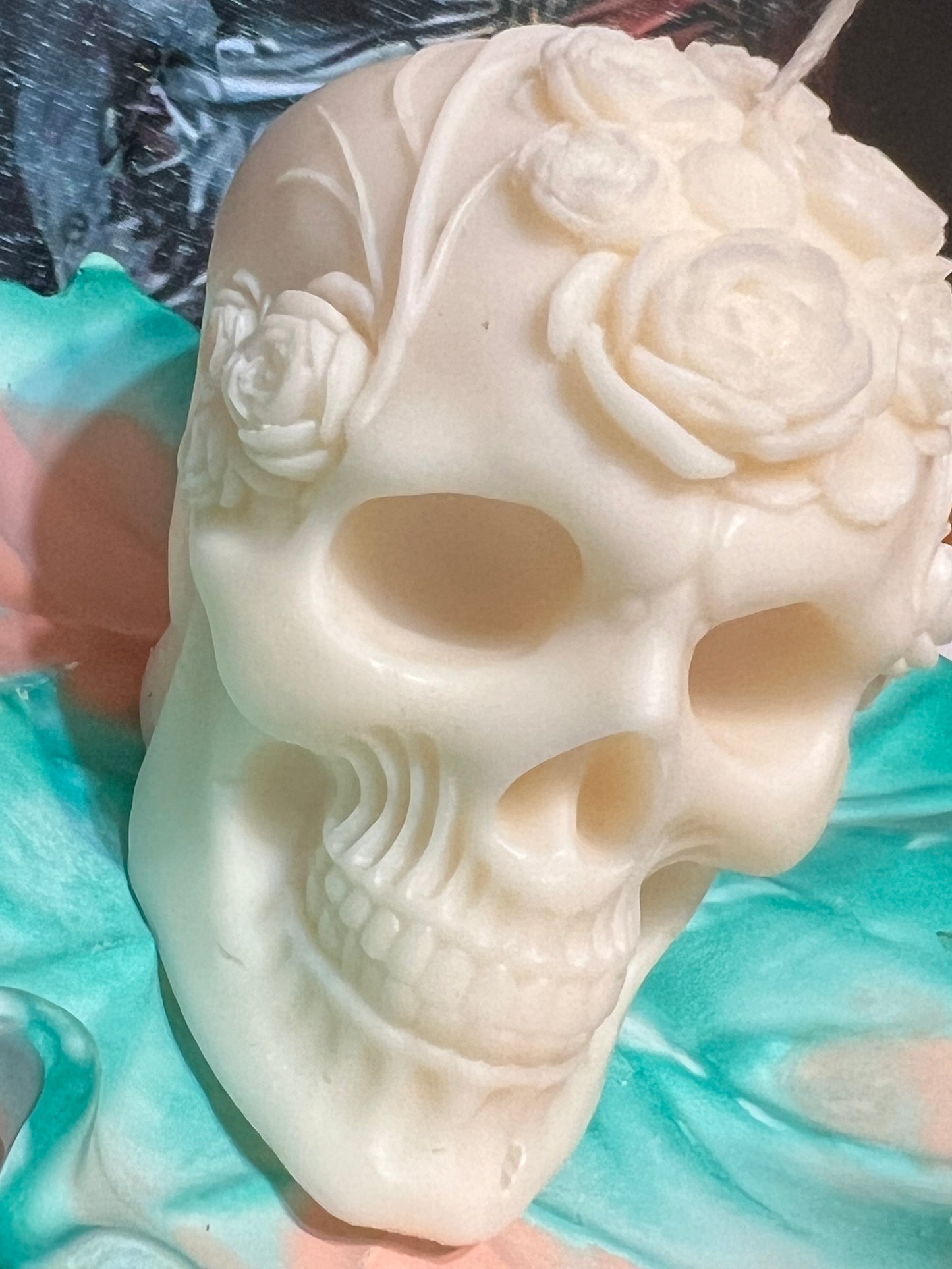 Skull Rose Candle
