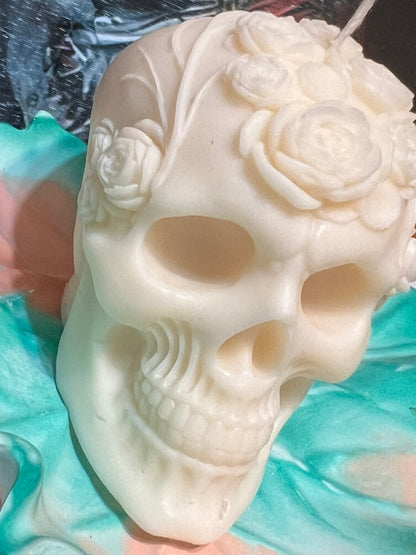 Skull Rose Candle