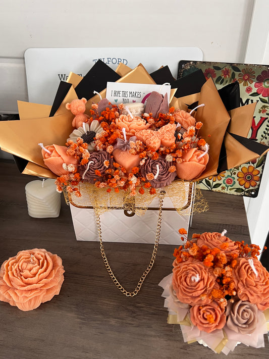 Candle Flower Bouquet Autumn Glow