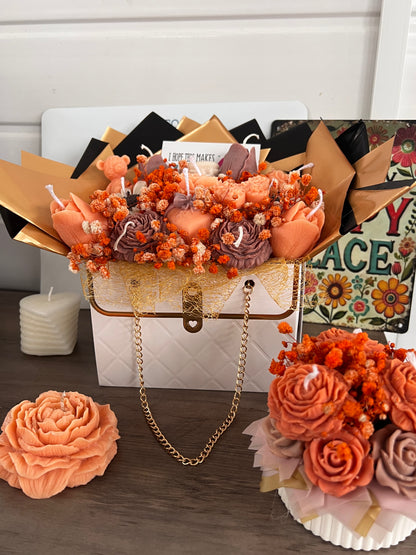 Candle Flower Bouquet Autumn Glow