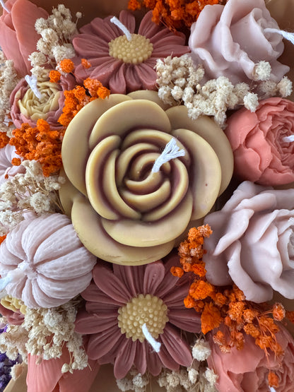 Candle Flower Bouquet Autumn Glow