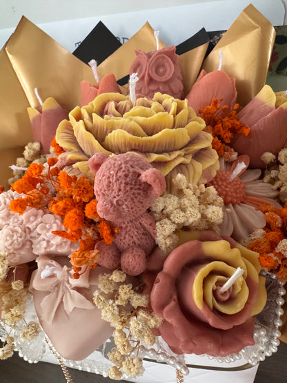 Candle Flower Bouquet Autumn Glow
